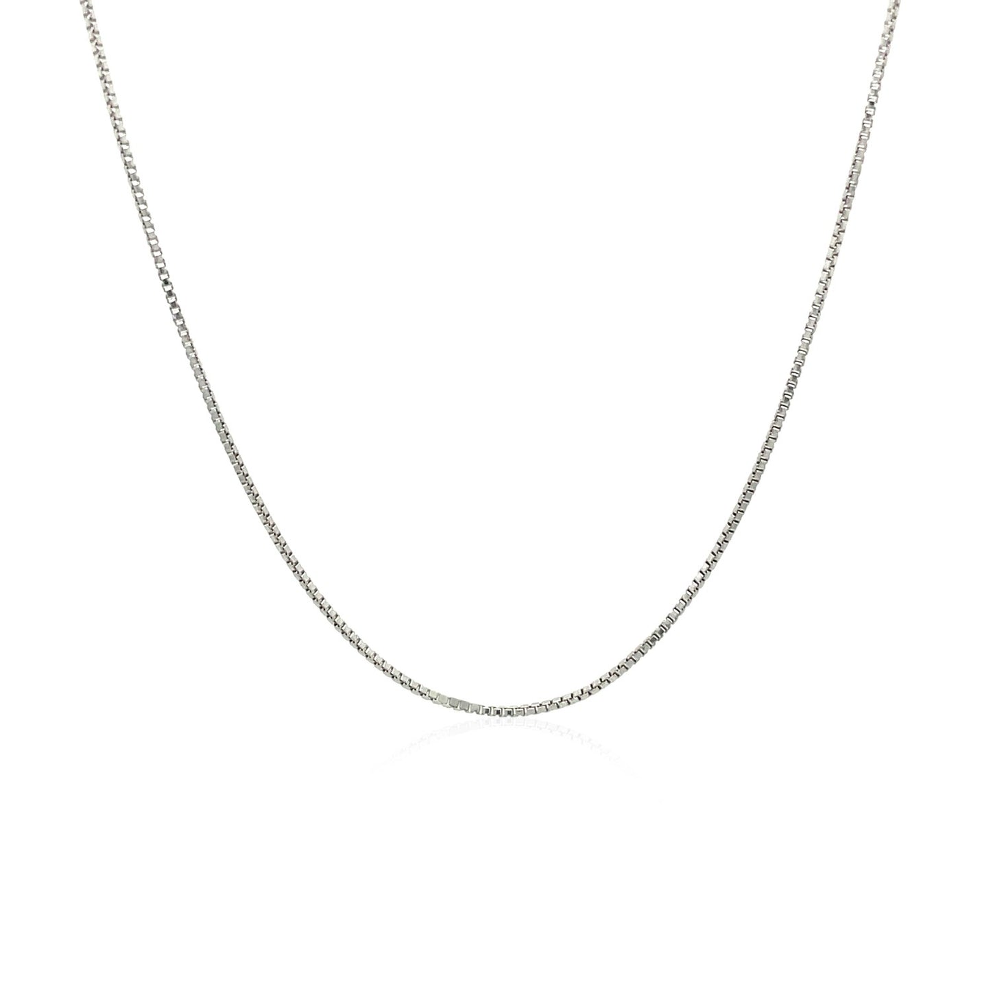 Sterling Silver Rhodium Plated Box Chain 0.7mm-Teresa&#39;s Fashionista LLC