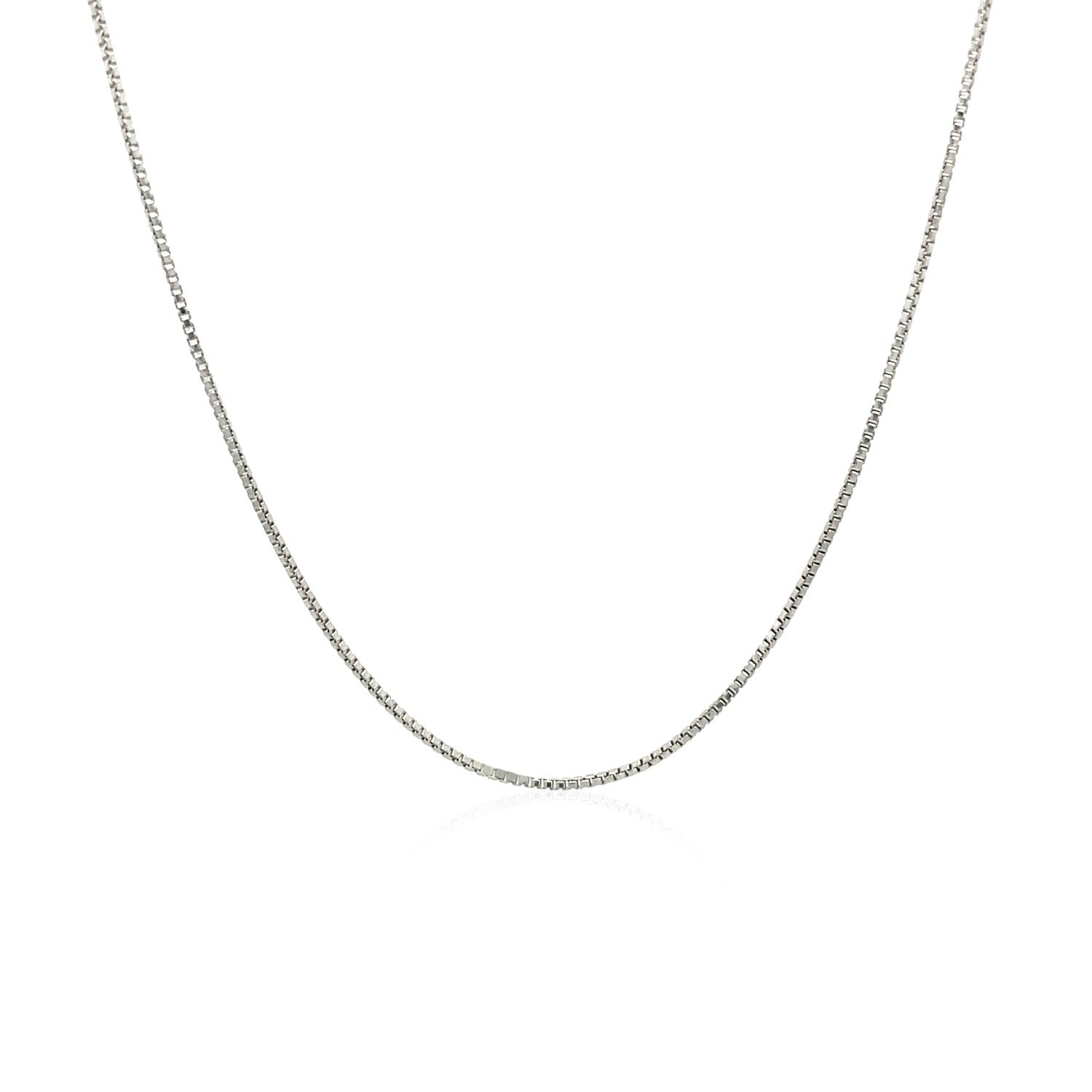 Sterling Silver Rhodium Plated Box Chain 0.7mm-Teresa&#39;s Fashionista LLC