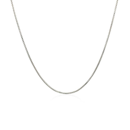 Sterling Silver Rhodium Plated Box Chain 0.7mm-Teresa&#39;s Fashionista LLC