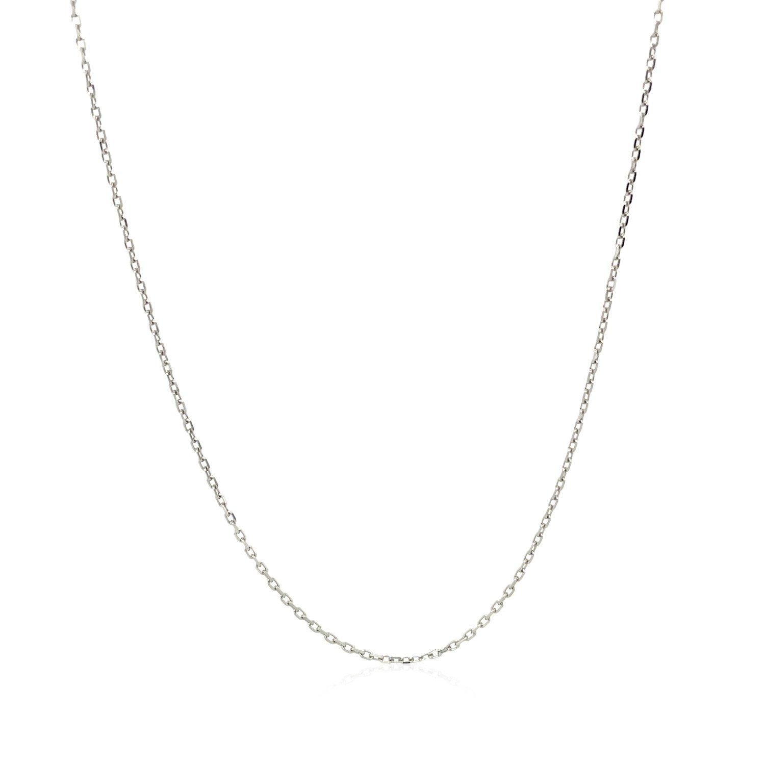 Sterling Silver Rhodium Plated Cable Chain 0.8mm-Teresa&#39;s Fashionista LLC