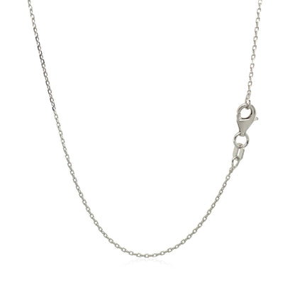 Sterling Silver Rhodium Plated Cable Chain 0.8mm-Teresa&#39;s Fashionista LLC