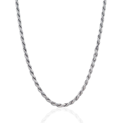 Sterling Silver 3.6mm Diamond Cut Rope Style Chain-Teresa&#39;s Fashionista LLC