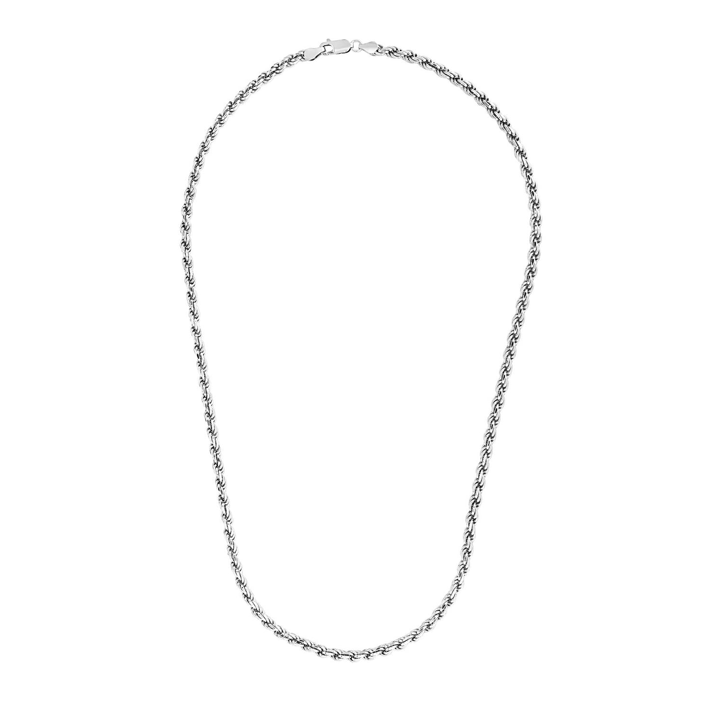 Sterling Silver 3.6mm Diamond Cut Rope Style Chain-Teresa&#39;s Fashionista LLC