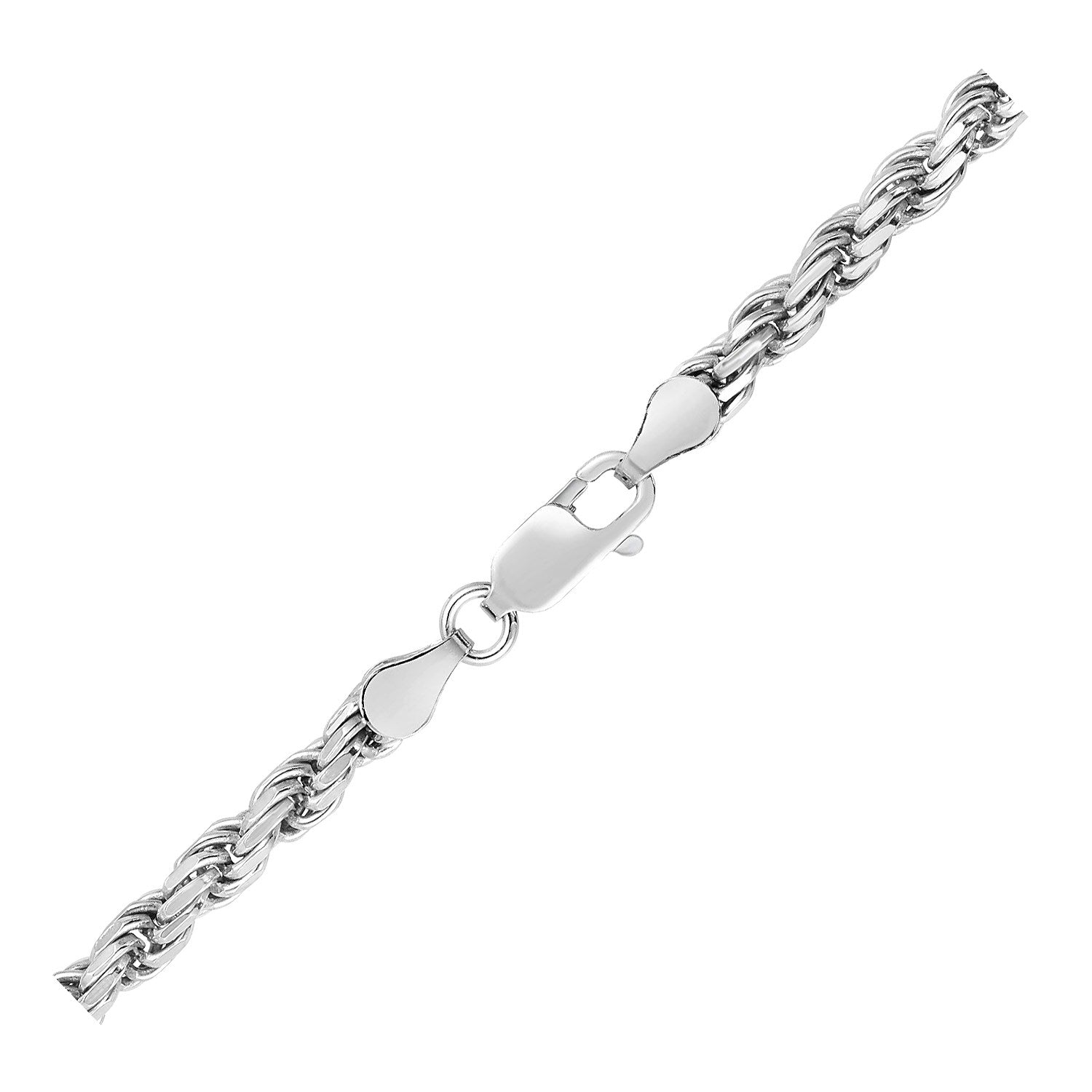 Sterling Silver 3.6mm Diamond Cut Rope Style Chain-Teresa&#39;s Fashionista LLC