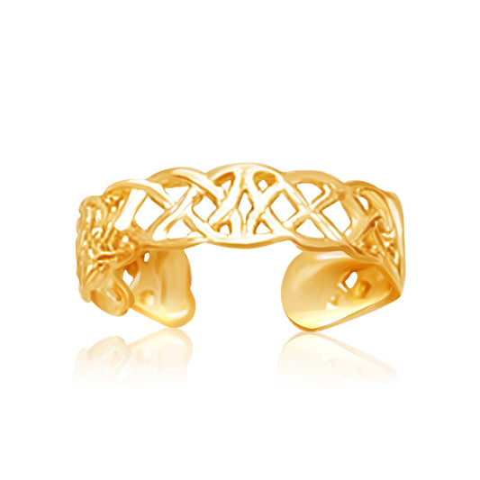 14k Yellow Gold Toe Ring in a Celtic Knot Style - Teresa's Fashionista LLC