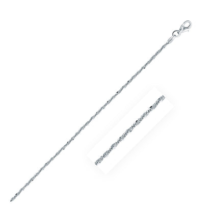 Rhodium Plated 1.7mm Sterling Silver Sparkle Style Chain-Teresa&#39;s Fashionista LLC