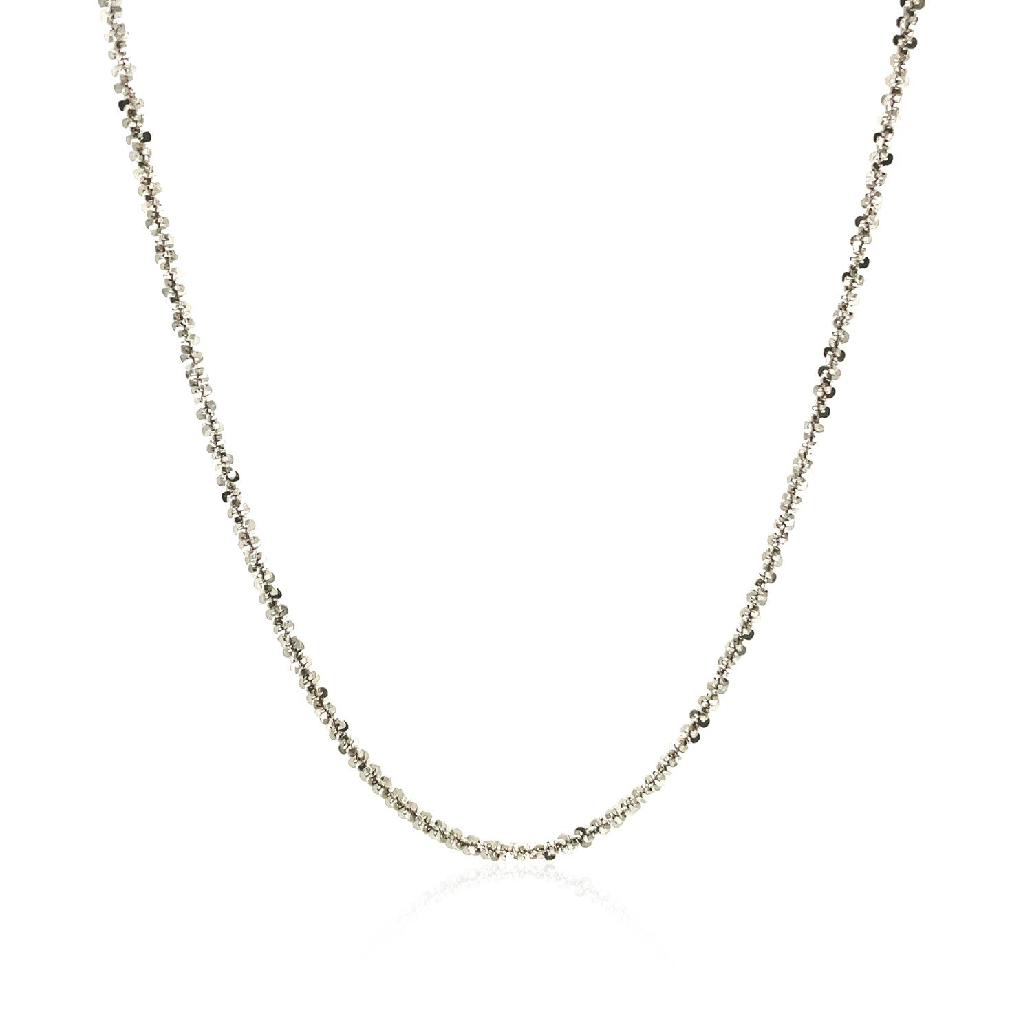 Rhodium Plated 1.7mm Sterling Silver Sparkle Style Chain-Teresa&#39;s Fashionista LLC