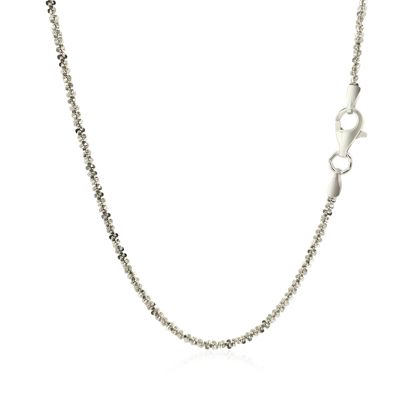 Rhodium Plated 1.7mm Sterling Silver Sparkle Style Chain-Teresa&#39;s Fashionista LLC