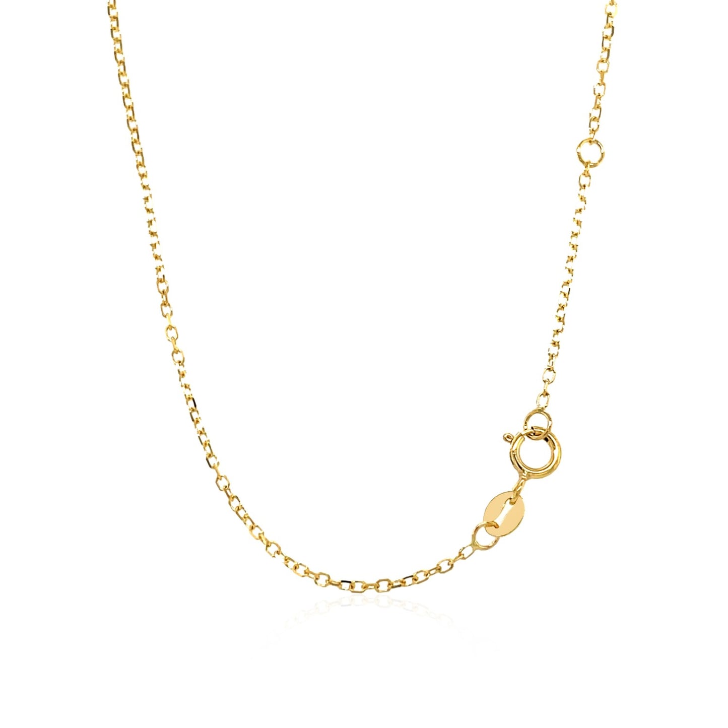 14k Yellow Gold 17 inch Necklace with Round Blue Topaz-Teresa&#39;s Fashionista LLC