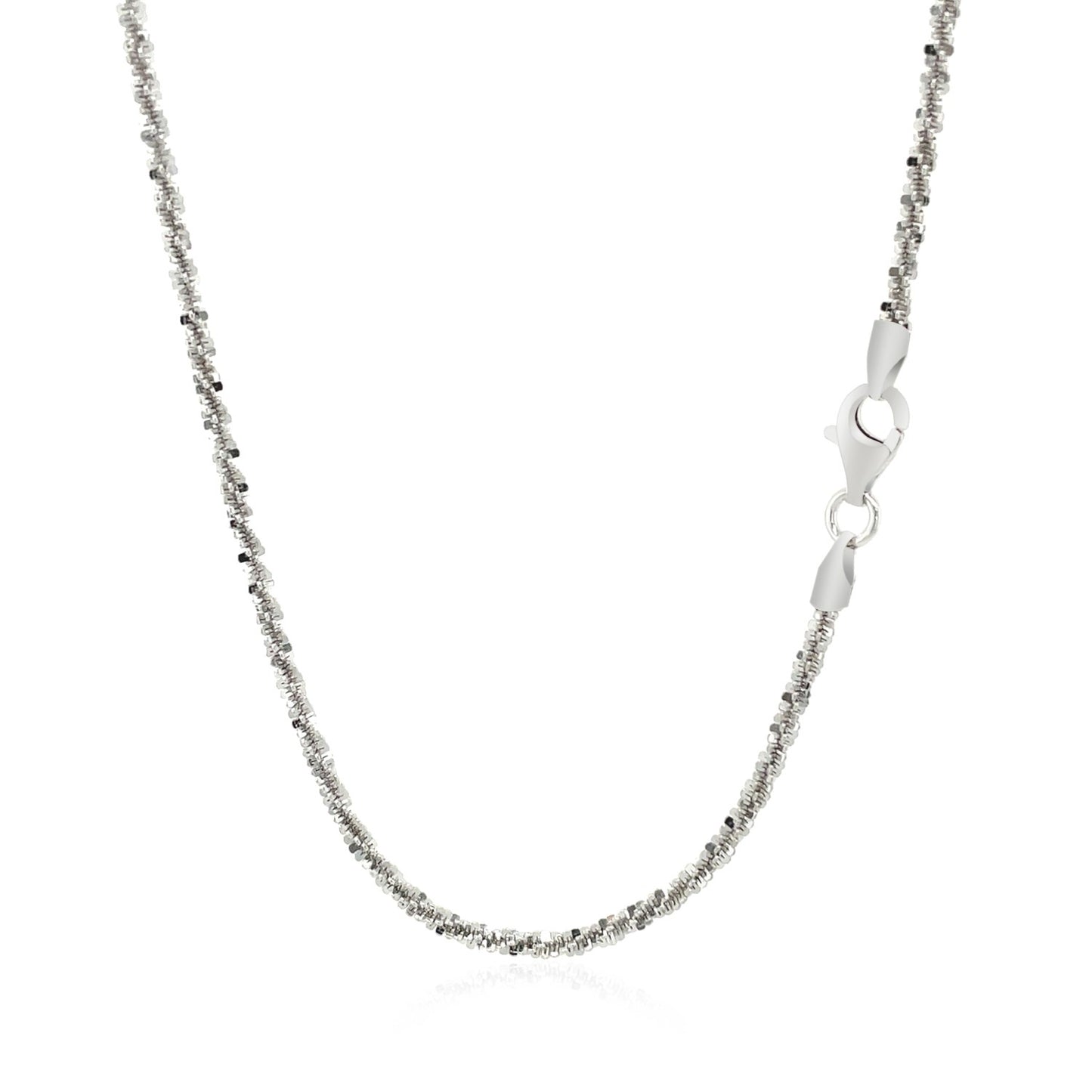 Rhodium Plated 2.2mm Sterling Silver Sparkle Style Chain-Teresa&#39;s Fashionista LLC