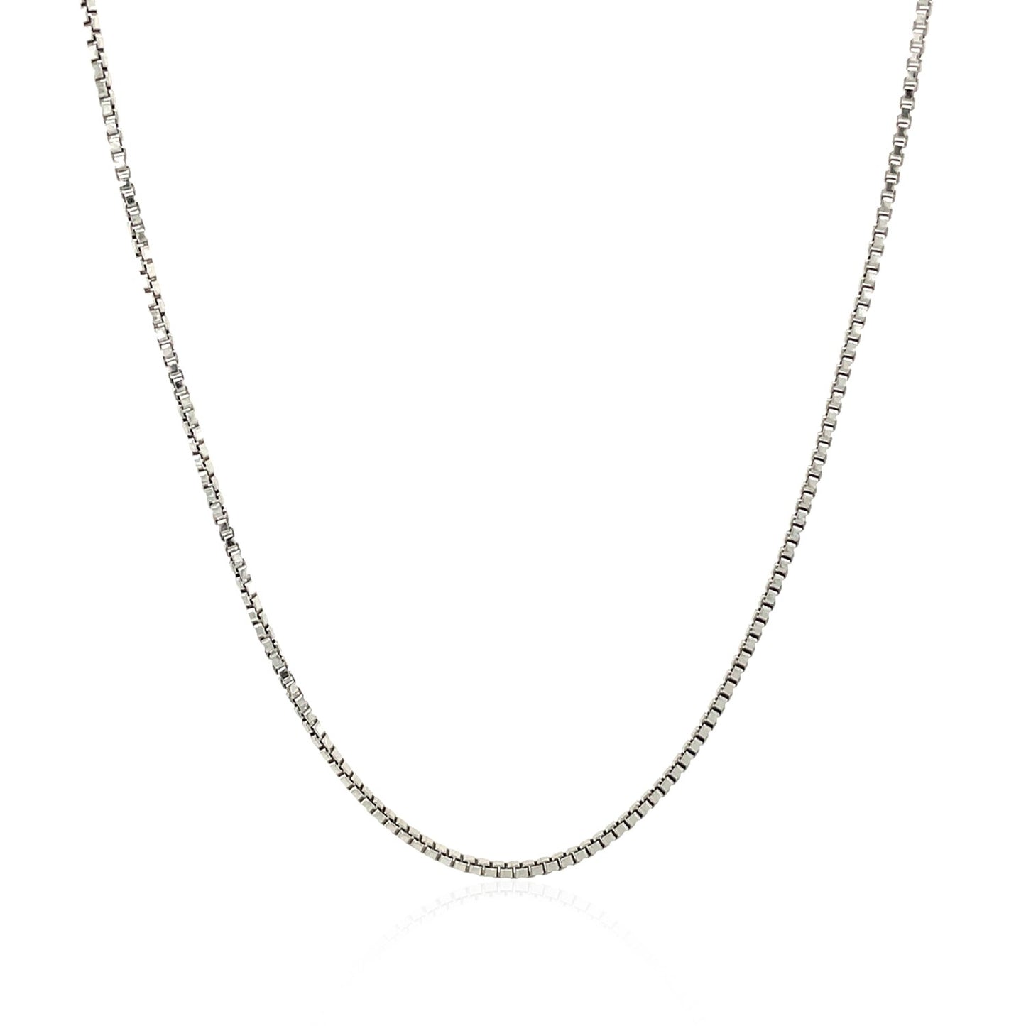 Sterling Silver Rhodium Plated Box Chain 1.1mm-Teresa&#39;s Fashionista LLC