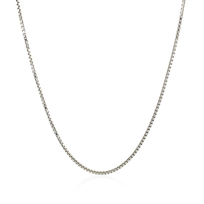 Sterling Silver Rhodium Plated Box Chain 1.1mm-Teresa&#39;s Fashionista LLC