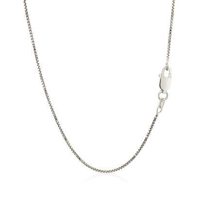 Sterling Silver Rhodium Plated Box Chain 1.1mm-Teresa&#39;s Fashionista LLC