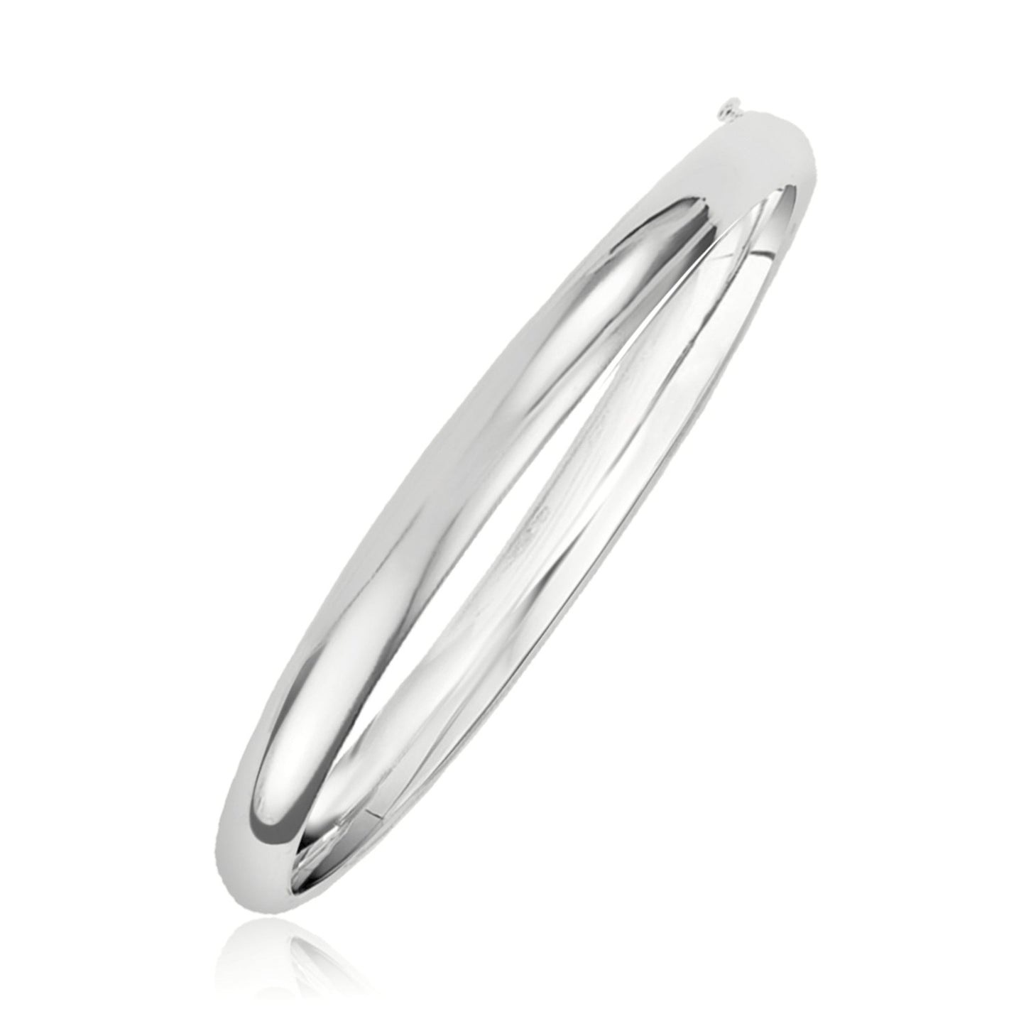 Classic Bangle in 14k White Gold (5.0mm)-Teresa&#39;s Fashionista LLC