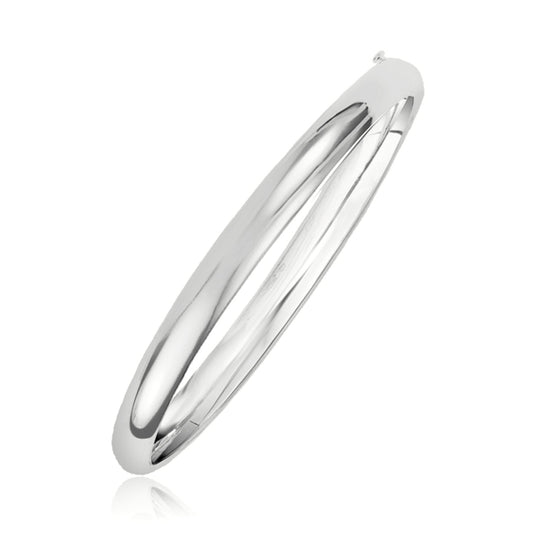 Classic Bangle in 14k White Gold (5.0mm)-Teresa&#39;s Fashionista LLC