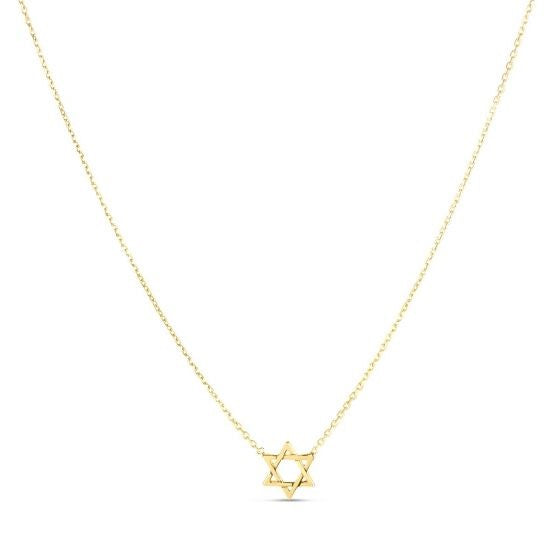 14k Yellow Gold Star of David Necklace-Teresa&#39;s Fashionista LLC