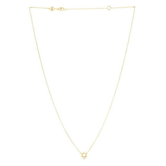 14k Yellow Gold Star of David Necklace-Teresa&#39;s Fashionista LLC