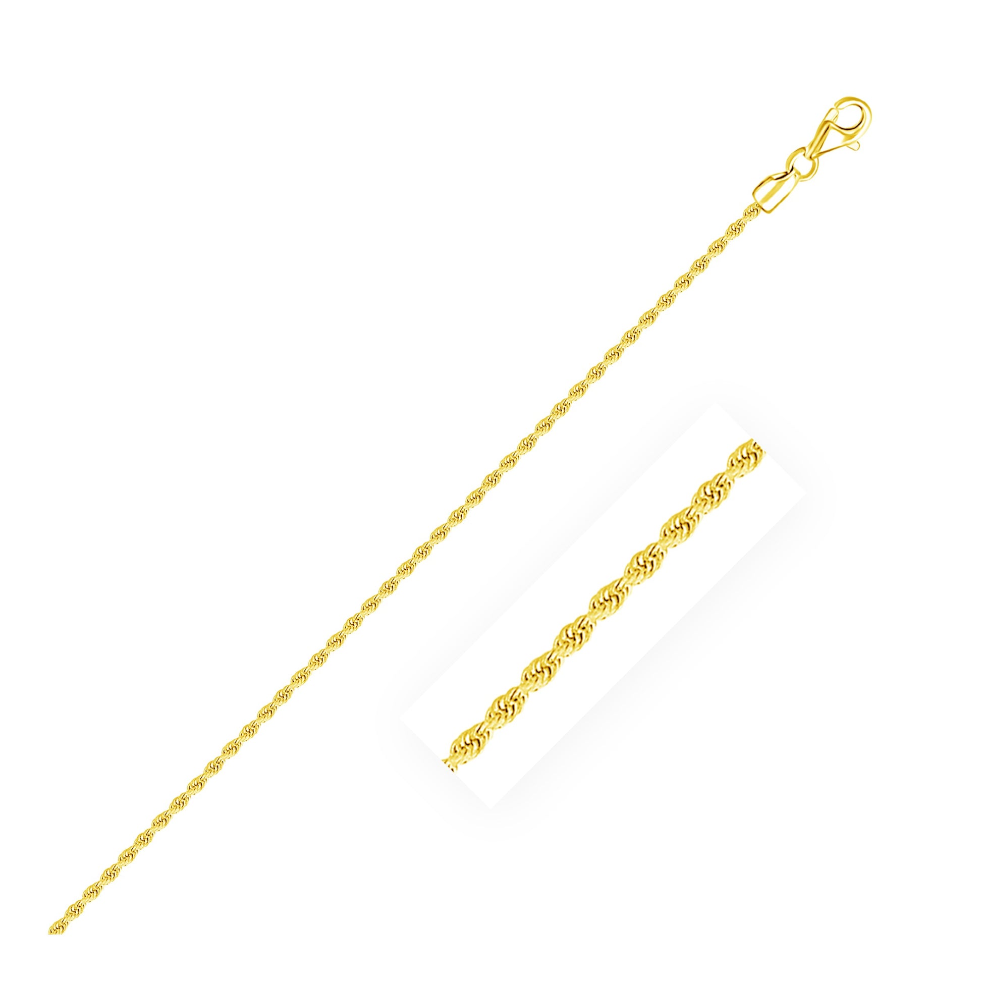 2.0mm 14k Yellow Gold Diamond Cut Rope Anklet-Teresa&#39;s Fashionista LLC