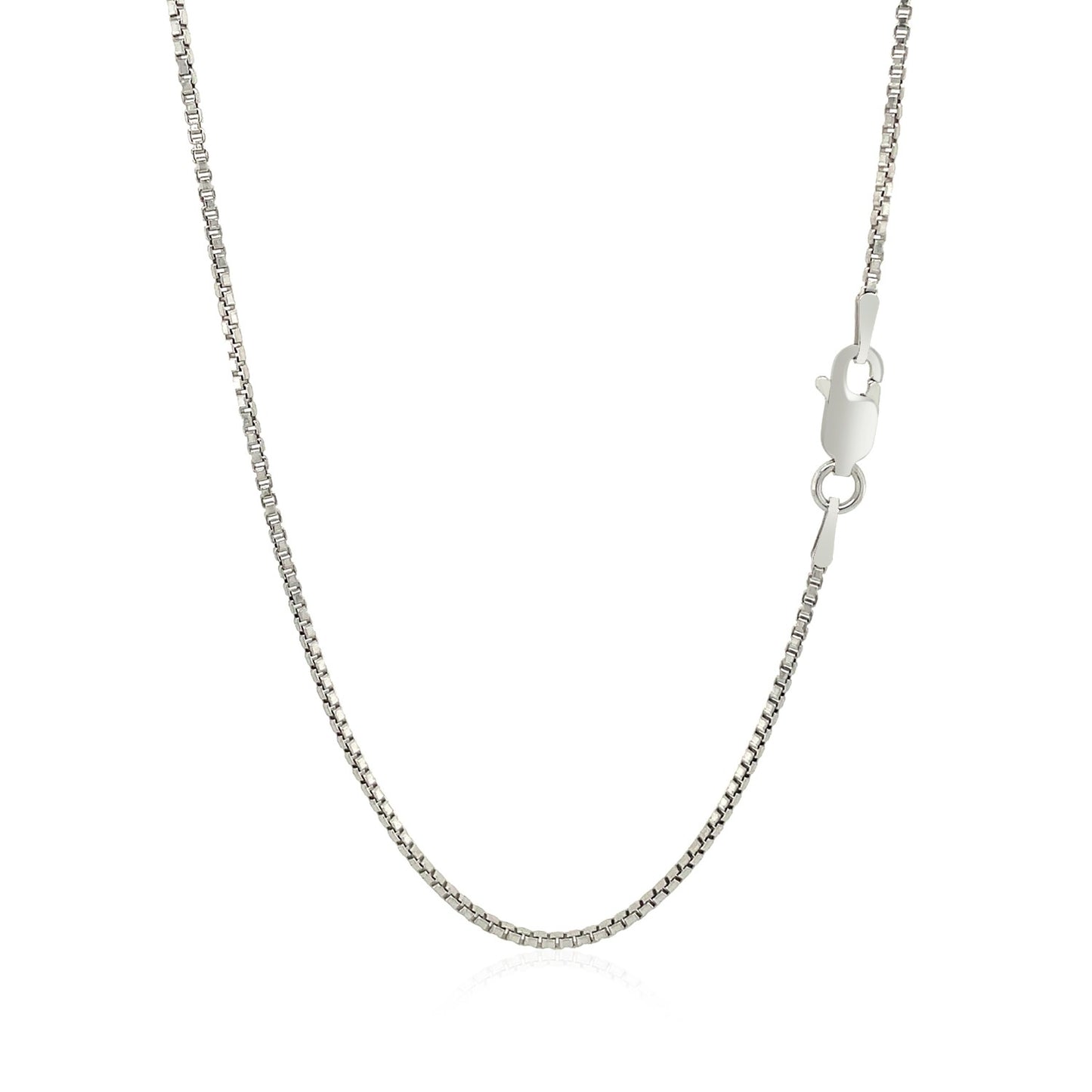 Sterling Silver Rhodium Plated Box Chain 1.3mm-Teresa&#39;s Fashionista LLC