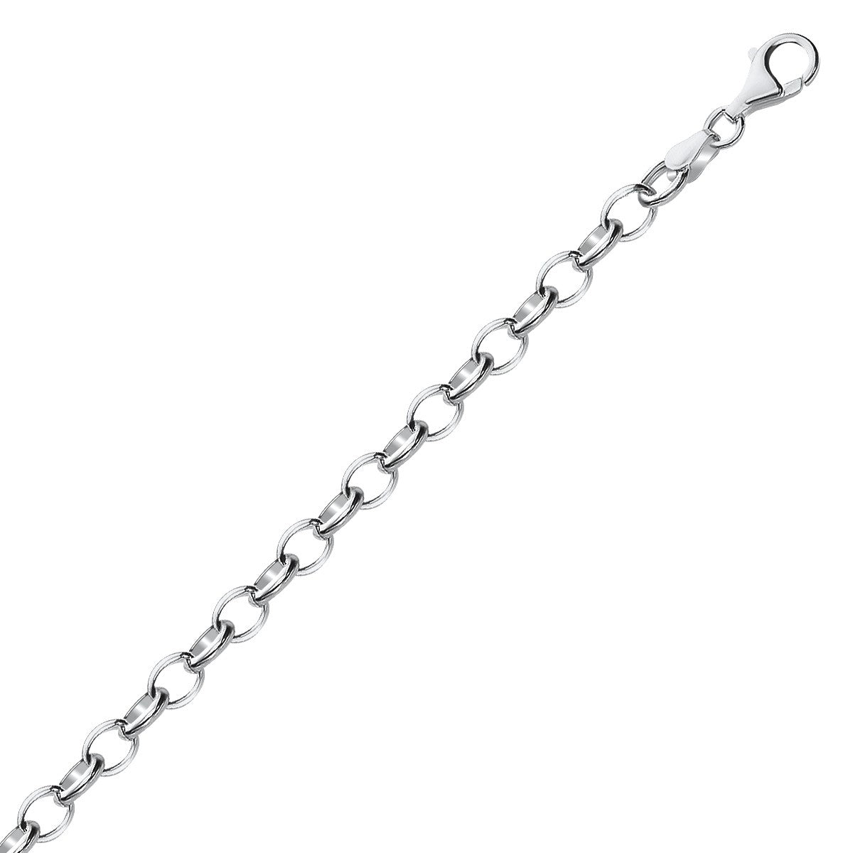 Sterling Silver Polished Charm Bracelet with Rhodium Plating-Teresa&#39;s Fashionista LLC