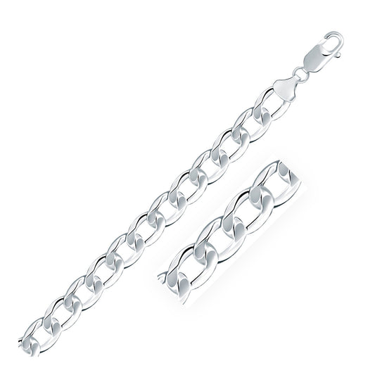 Rhodium Plated 8.4mm Sterling Silver Curb Style Chain-Teresa&#39;s Fashionista LLC