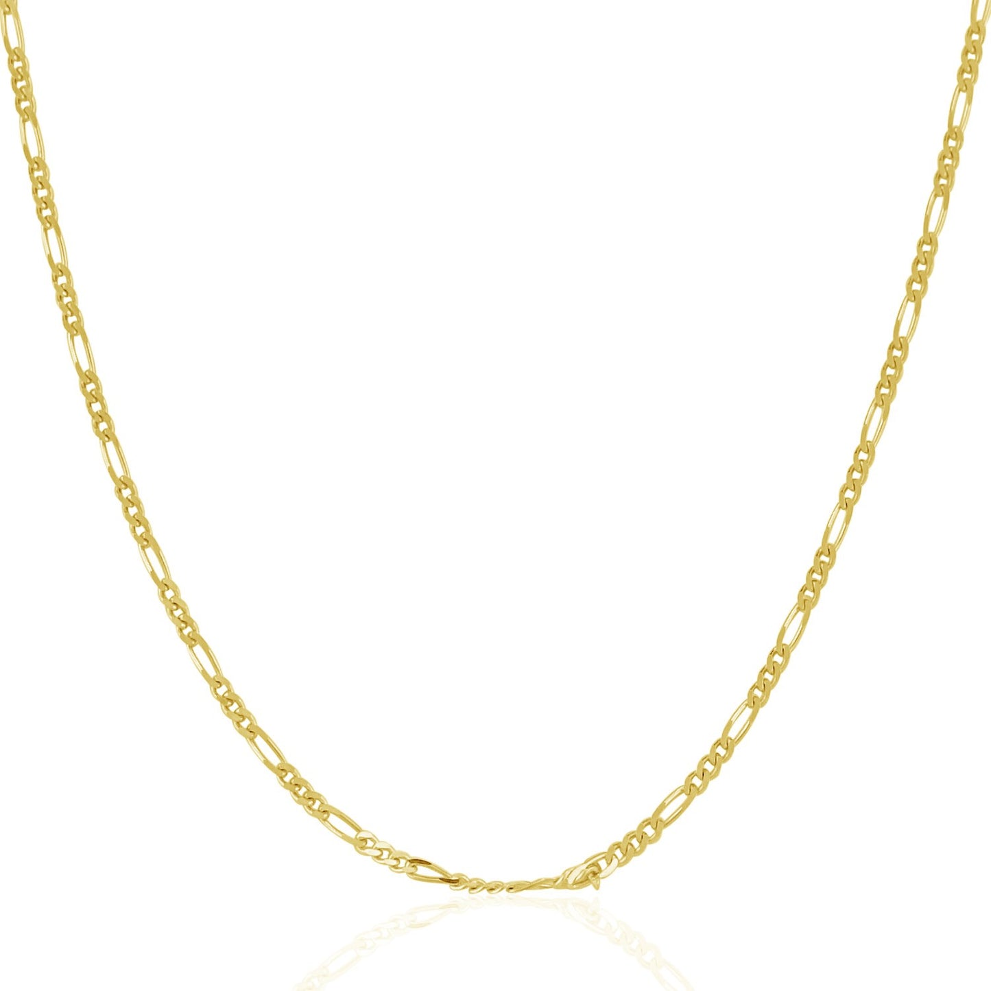 14k Yellow Gold Solid Figaro Chain 1.9mm-Teresa&#39;s Fashionista LLC