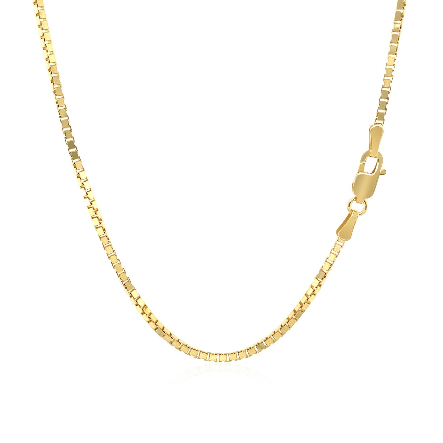 14k Yellow Gold Classic Box Chain 1.4mm-Teresa&#39;s Fashionista LLC