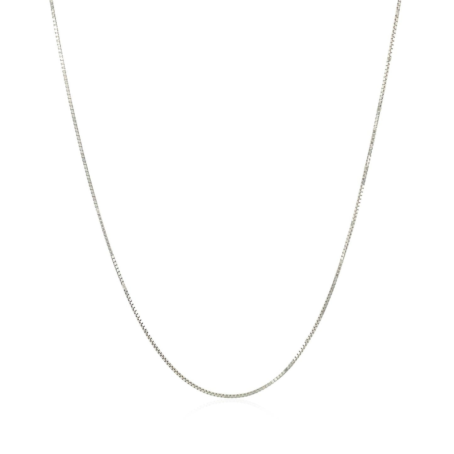 10k White Gold Classic Box Chain 0.6mm-Teresa&#39;s Fashionista LLC