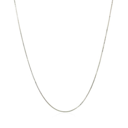 10k White Gold Classic Box Chain 0.6mm-Teresa&#39;s Fashionista LLC