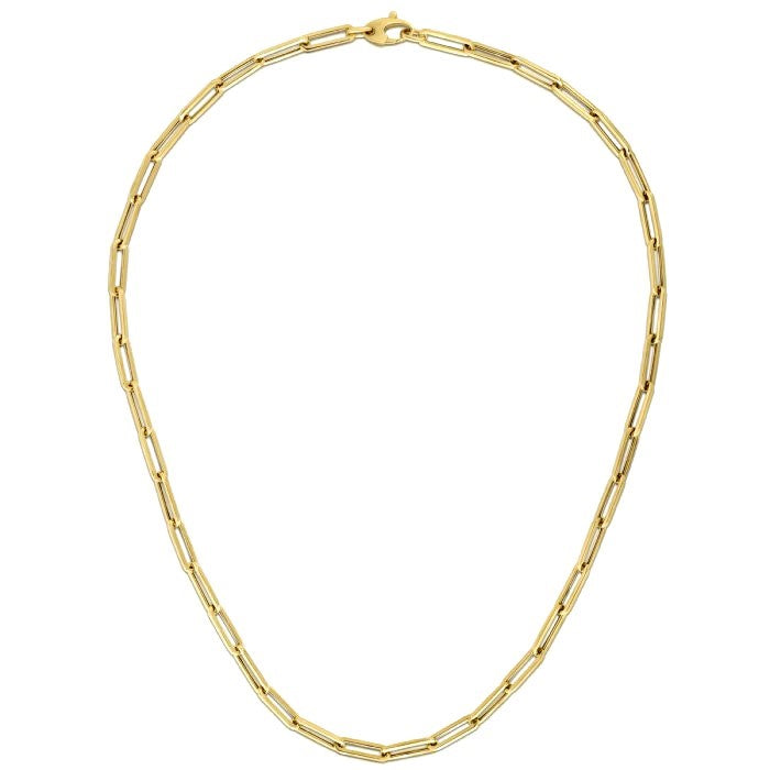 10K Yellow Gold Lite Paperclip Chain (4.2mm)-Teresa&#39;s Fashionista LLC