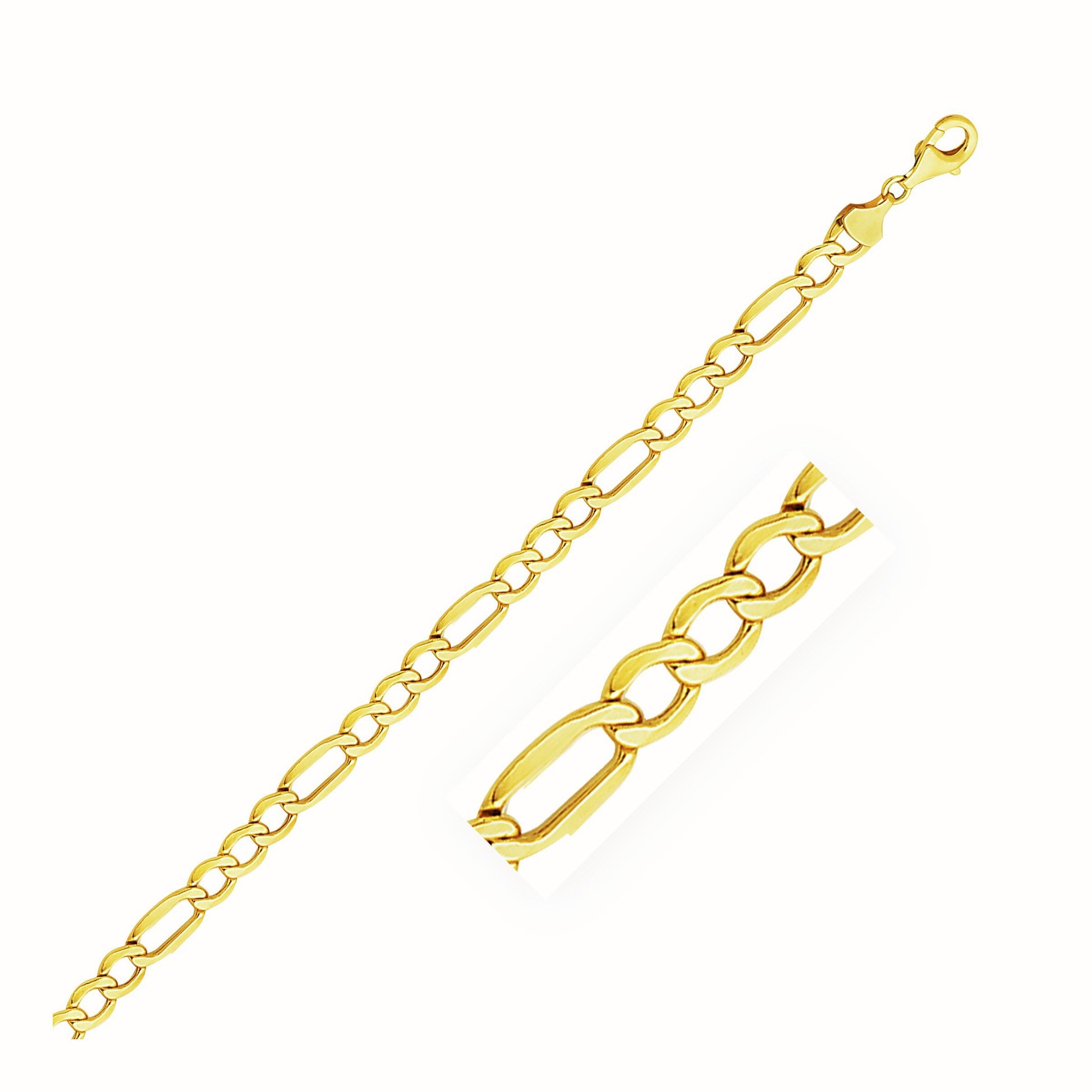 5.4mm 10k Yellow Gold Lite Figaro Chain-Teresa&#39;s Fashionista LLC