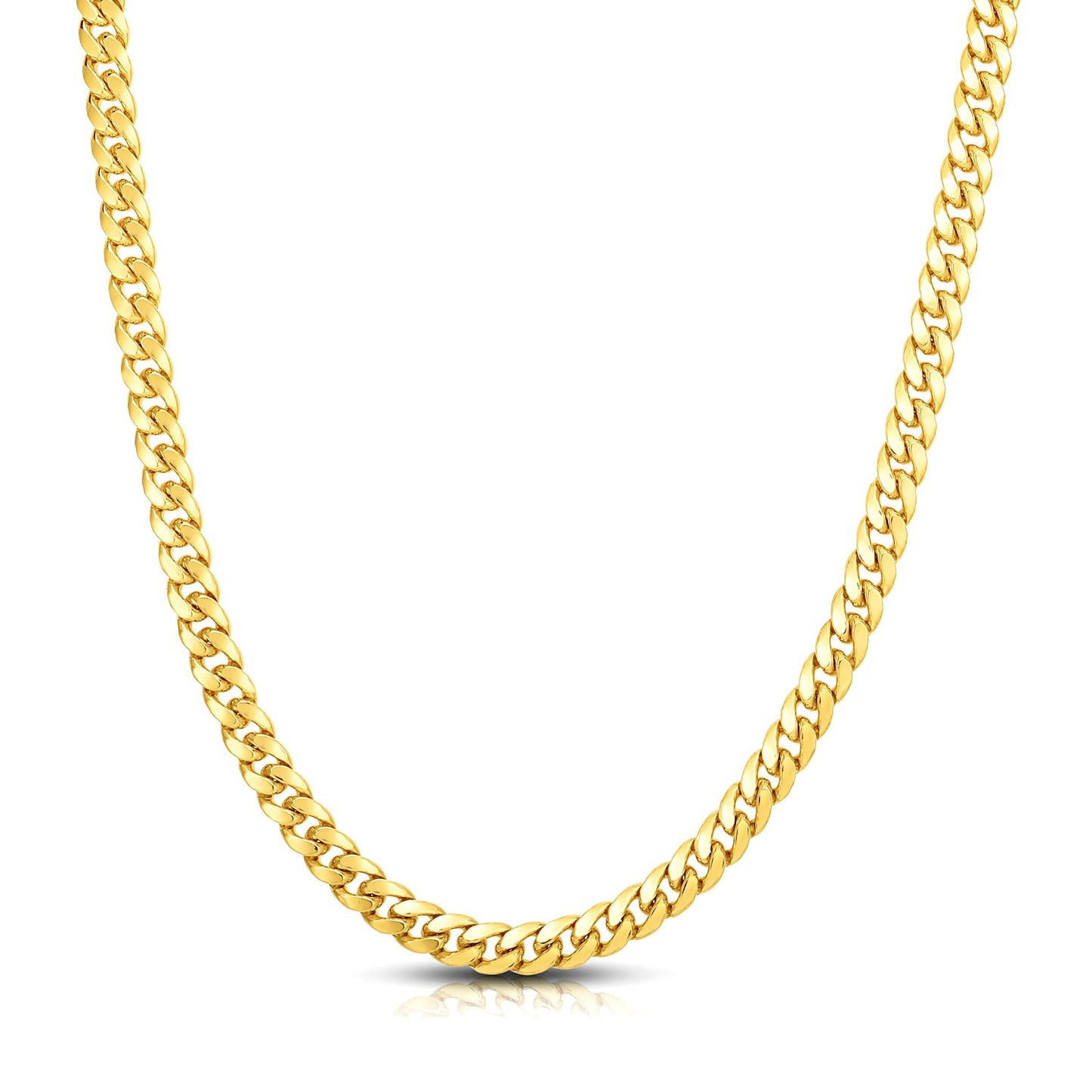 7.0mm 14k Yellow Gold Classic Miami Cuban Solid Chain-Teresa&#39;s Fashionista LLC