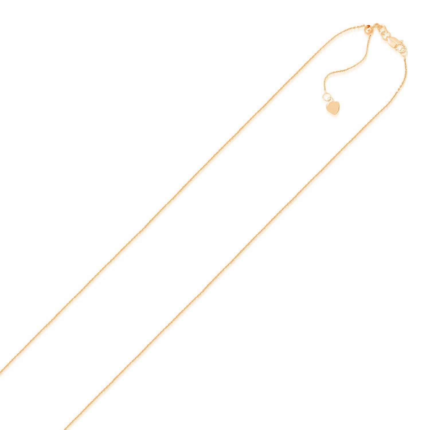 14k Rose Gold Adjustable Cable Chain 0.9mm-Teresa&#39;s Fashionista LLC