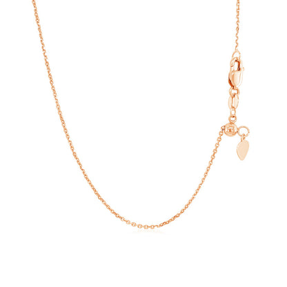 14k Rose Gold Adjustable Cable Chain 0.9mm-Teresa&#39;s Fashionista LLC