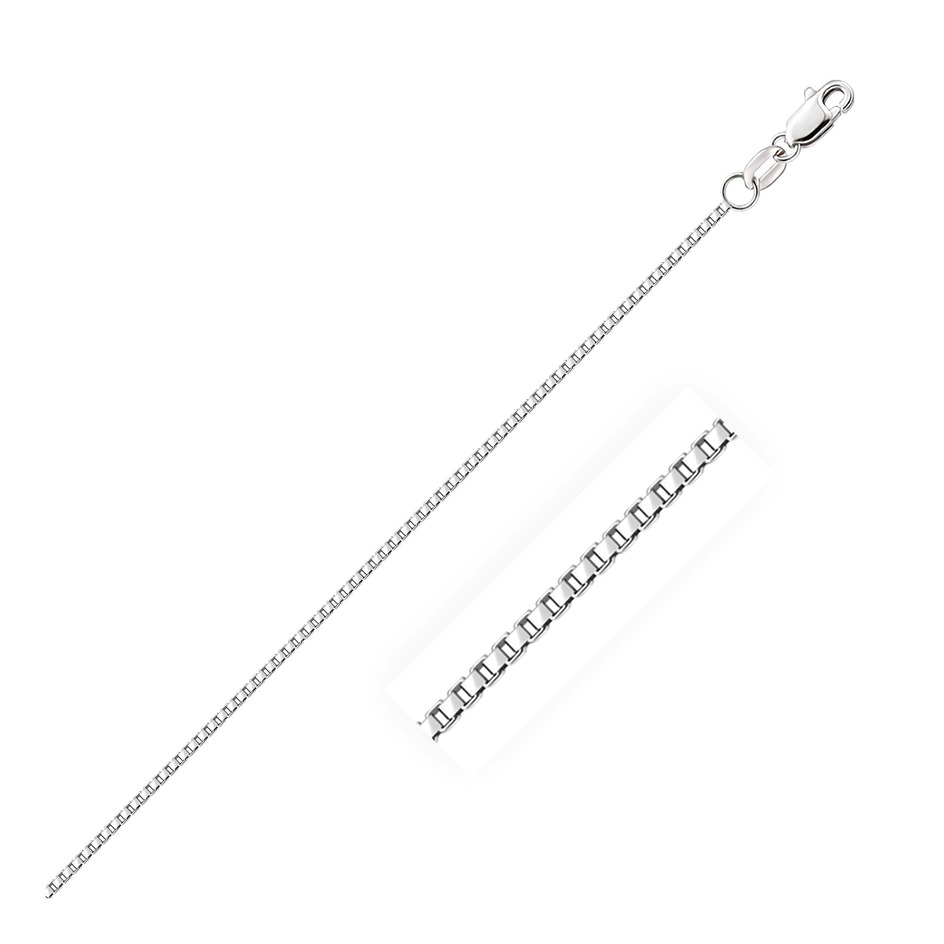 14k White Gold Octagonal Box Chain 1.0mm-Teresa&#39;s Fashionista LLC