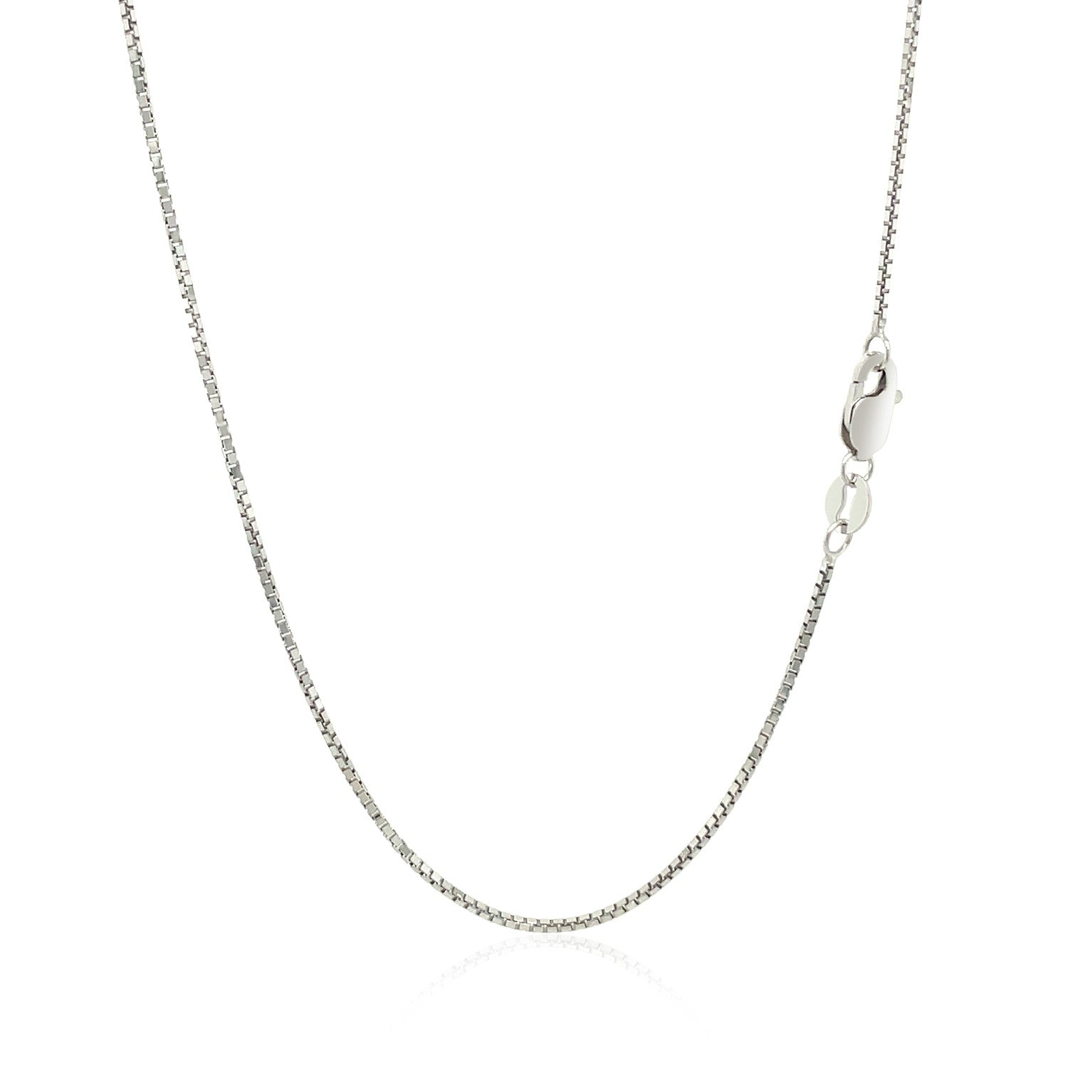 14k White Gold Octagonal Box Chain 1.0mm-Teresa&#39;s Fashionista LLC