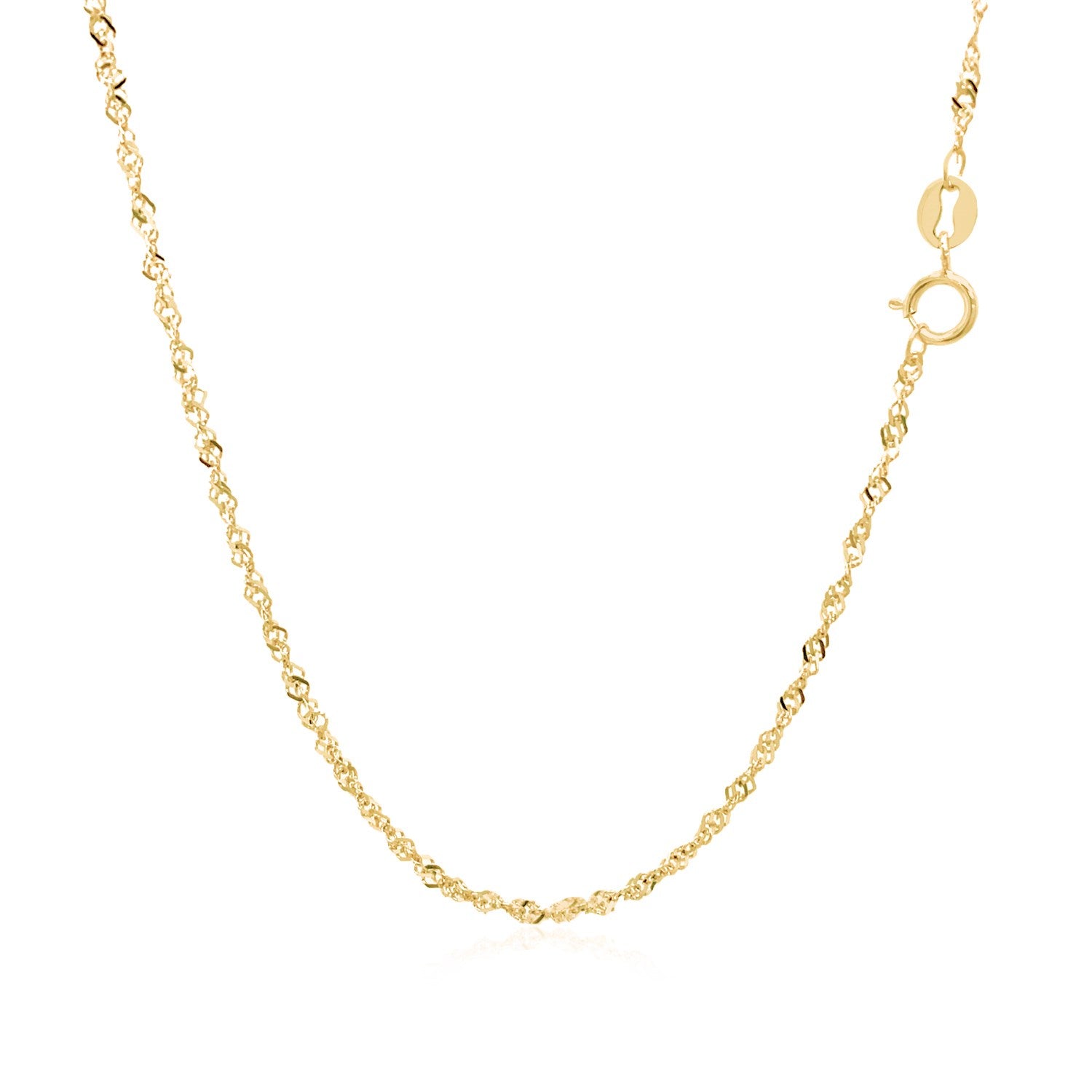 14k Yellow Gold Singapore Chain 1.5mm-Teresa&#39;s Fashionista LLC