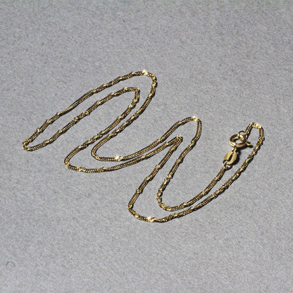 14k Yellow Gold Singapore Chain 1.5mm-Teresa&#39;s Fashionista LLC