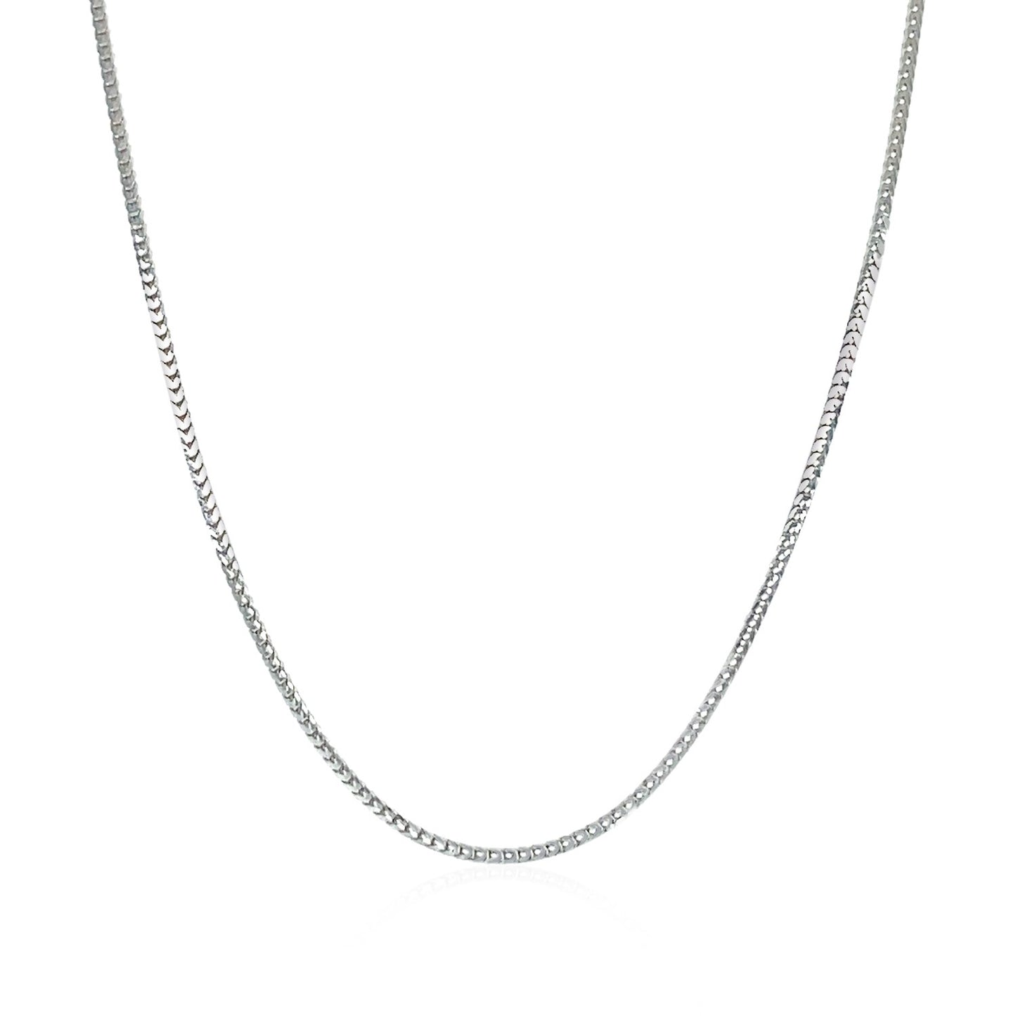 14k White Gold Franco Chain 0.9mm-Teresa&#39;s Fashionista LLC