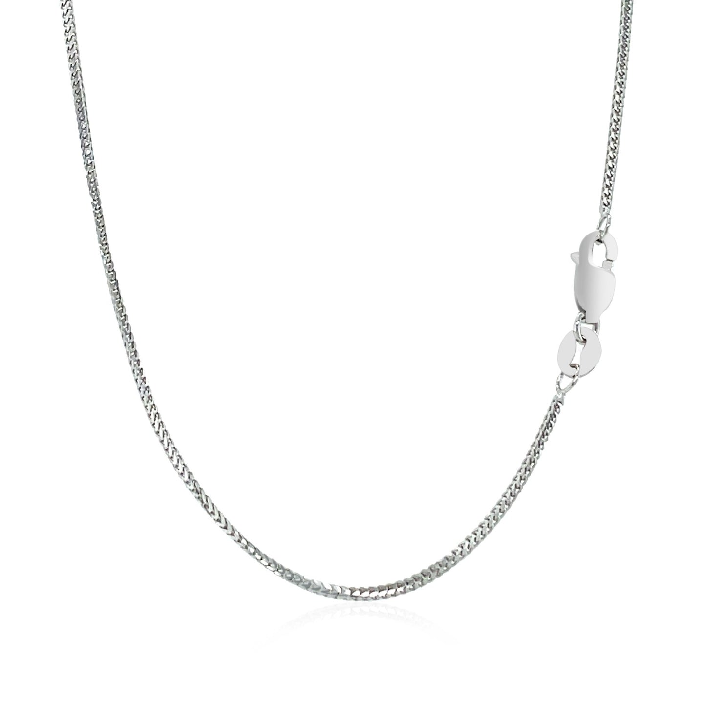 14k White Gold Franco Chain 0.9mm-Teresa&#39;s Fashionista LLC