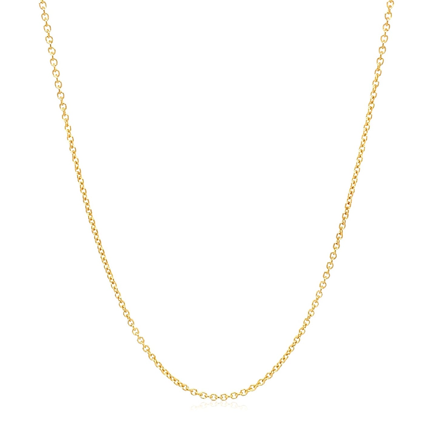 14k Yellow Gold Round Cable Link Chain 1.2mm-Teresa&#39;s Fashionista LLC