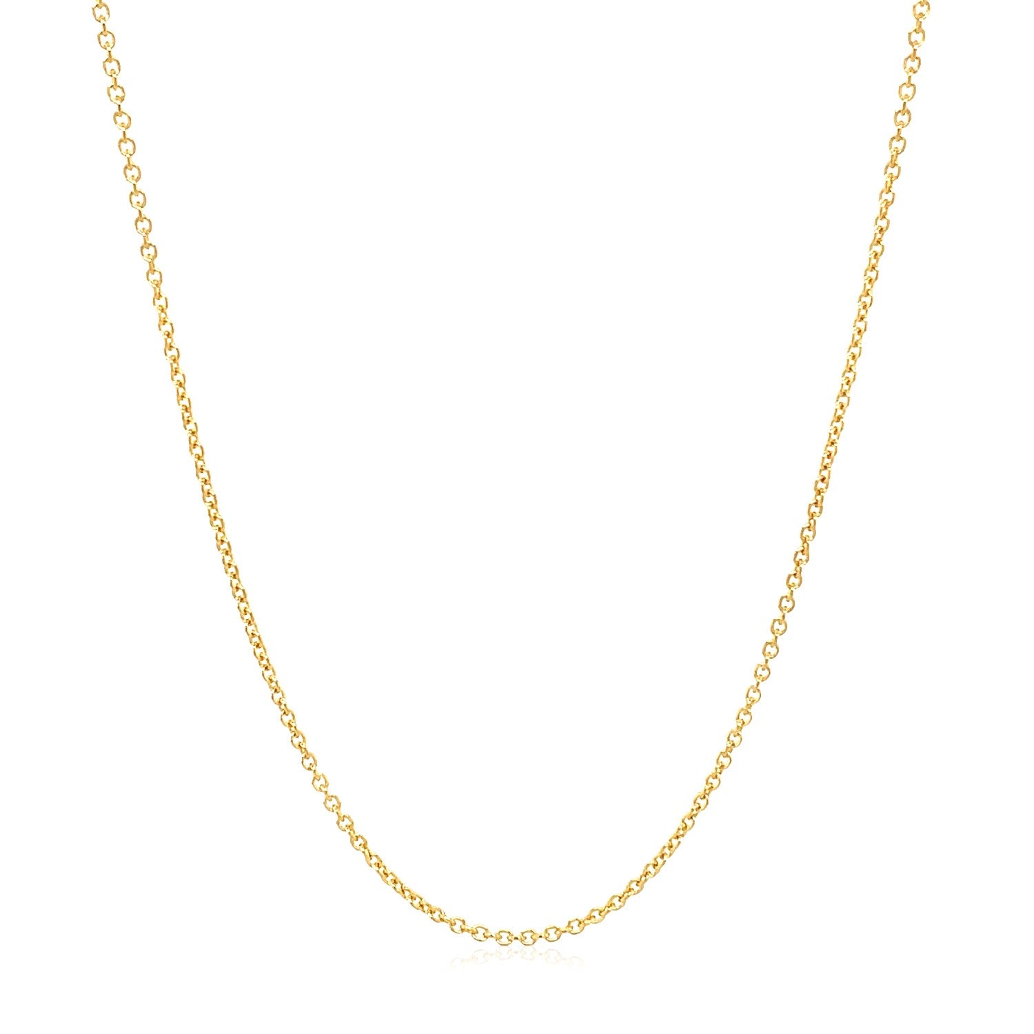 14k Yellow Gold Round Cable Link Chain 1.2mm-Teresa&#39;s Fashionista LLC