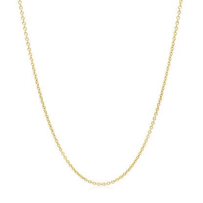 14k Yellow Gold Round Cable Link Chain 1.2mm-Teresa&#39;s Fashionista LLC