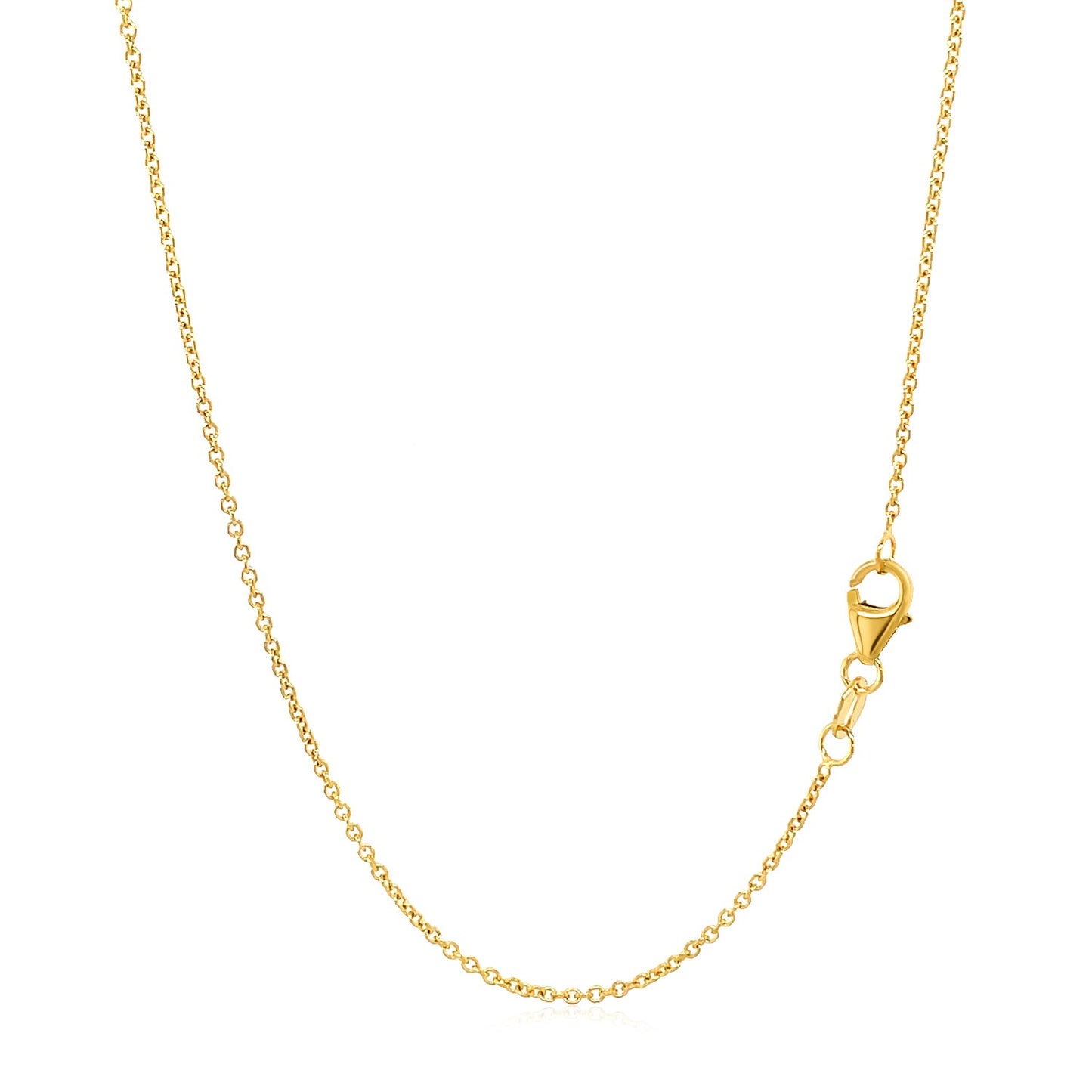 14k Yellow Gold Round Cable Link Chain 1.2mm-Teresa&#39;s Fashionista LLC