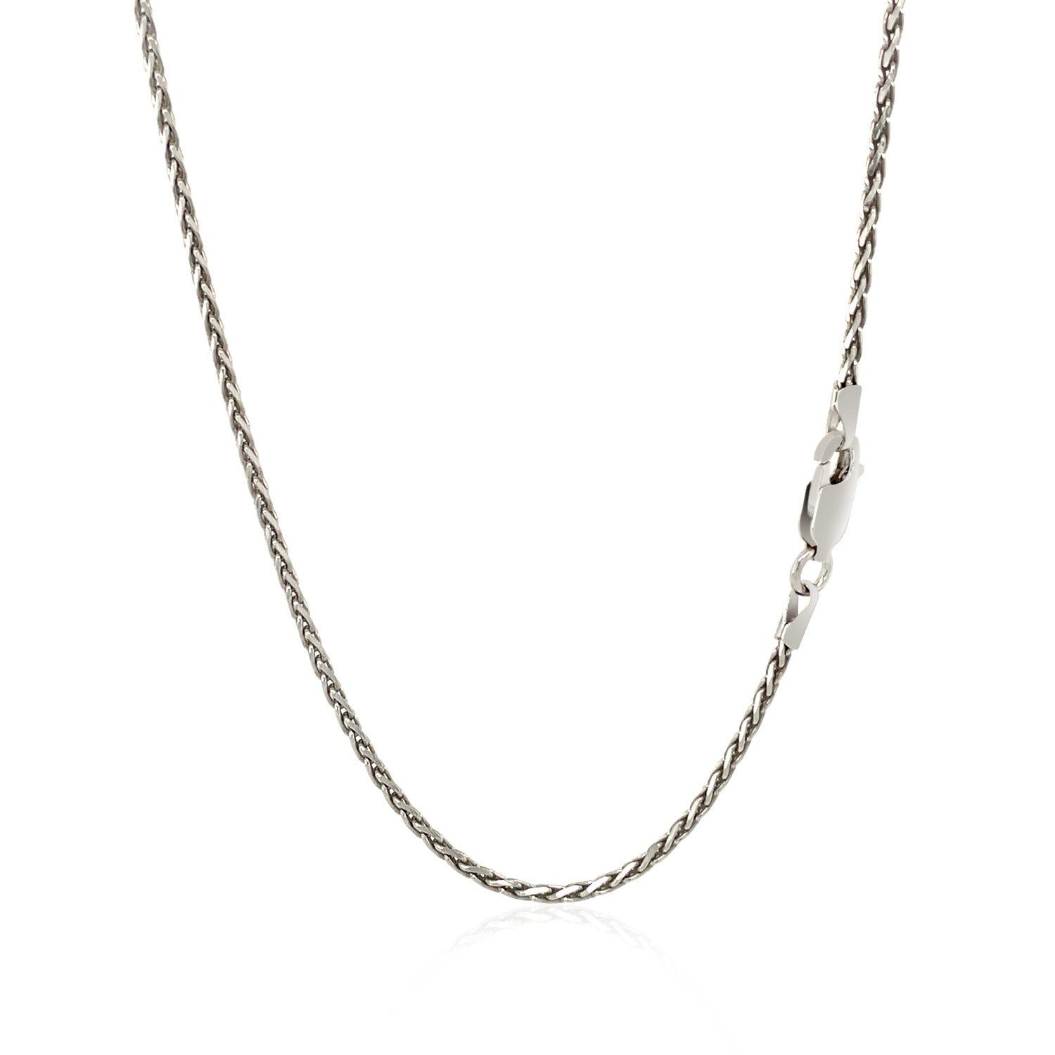 Sterling Silver Rhodium Plated Wheat Chain 1.5mm-Teresa&#39;s Fashionista LLC