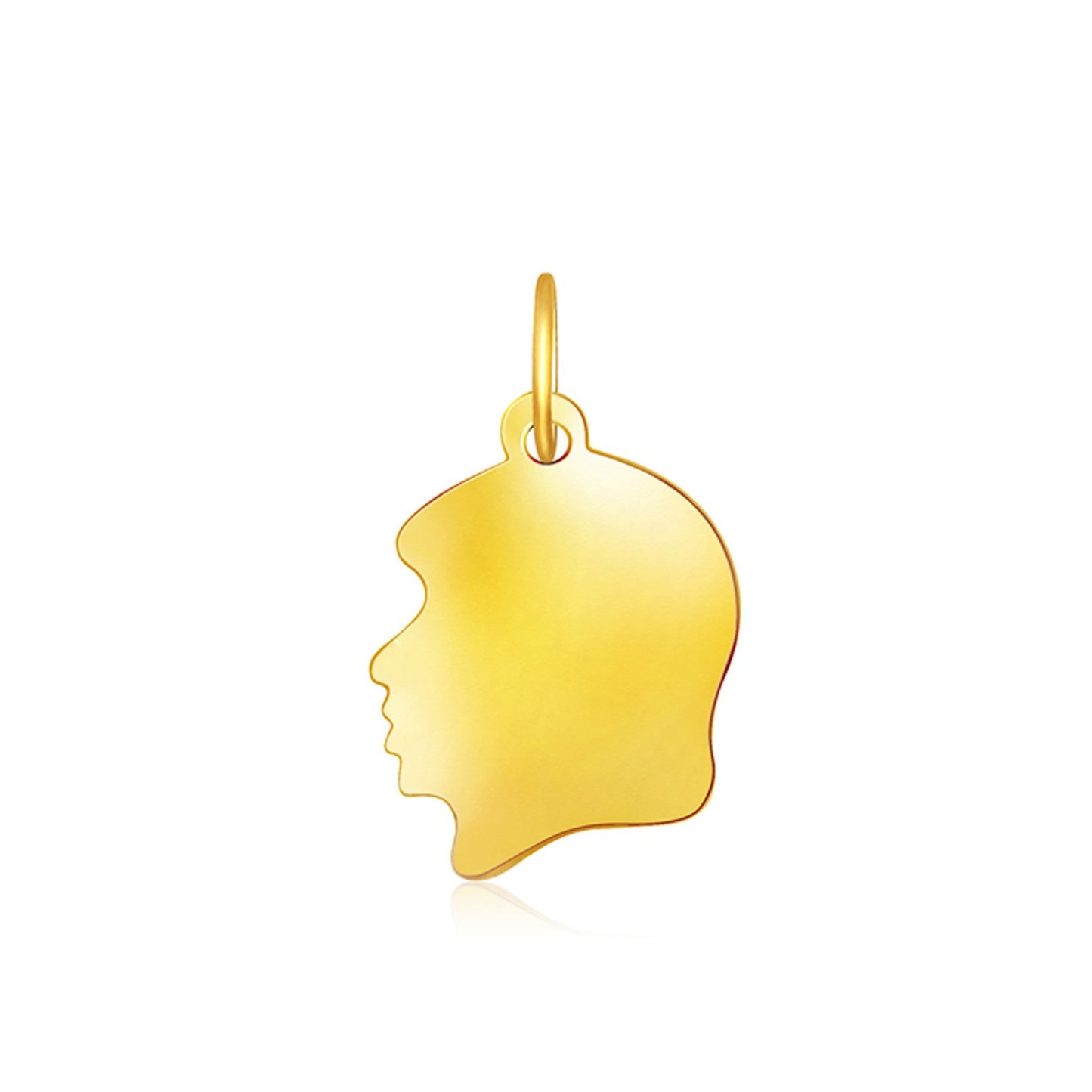 14k Yellow Gold Small Girl Head Charm-Teresa&#39;s Fashionista LLC