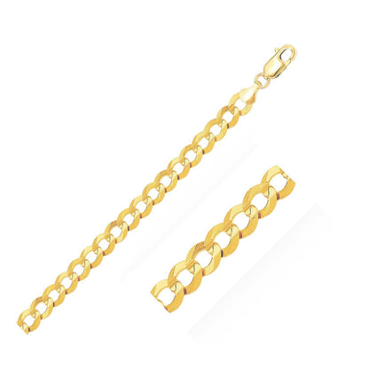 14k Yellow Gold Solid Curb Chain 10.0mm-Teresa&#39;s Fashionista LLC