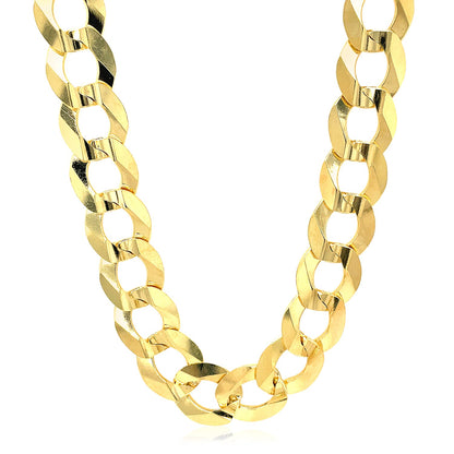 14k Yellow Gold Solid Curb Chain 10.0mm-Teresa&#39;s Fashionista LLC