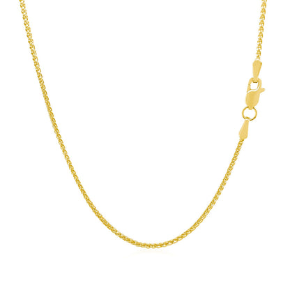 14k Yellow Gold Diamond Cut Round Wheat Chain 1.1mm-Teresa&#39;s Fashionista LLC