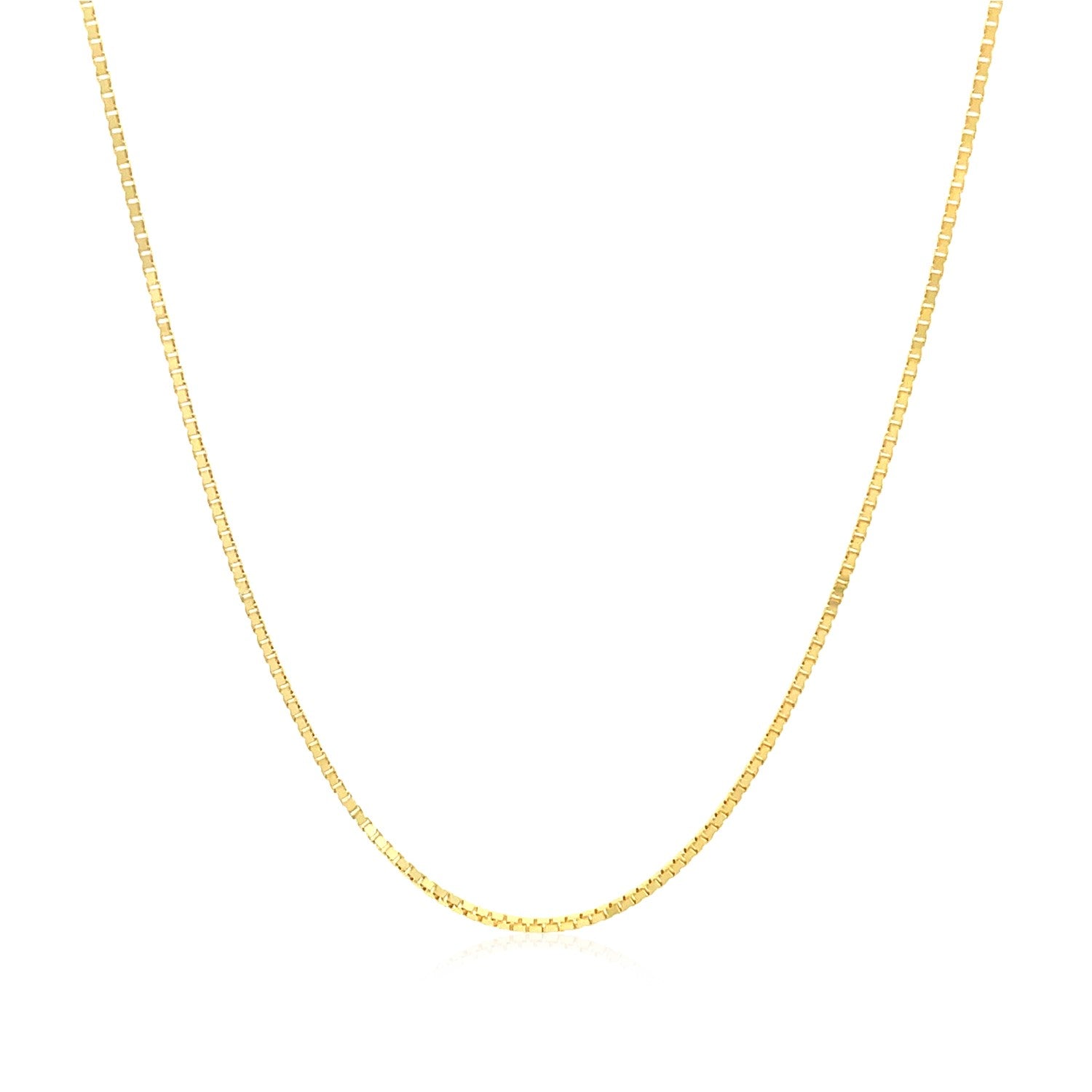 10k Yellow Gold Classic Box Chain 0.8mm-Teresa&#39;s Fashionista LLC